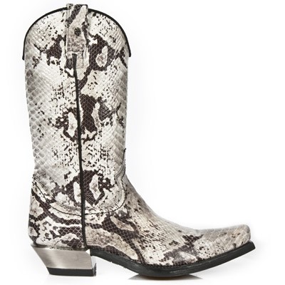 Beige snake cowboy boots for men with steel heel - Shoes Made 4 Me