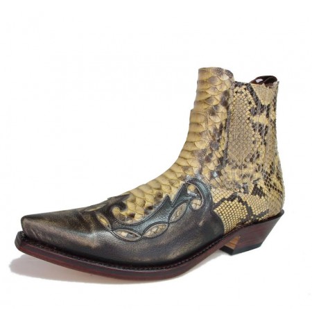 VINTAGE MEXICAN SNAKESKIN ANKLE BOOTS Camel and brown snakeskin ...