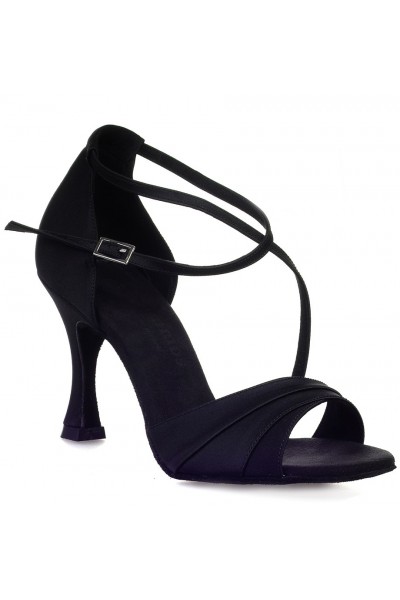 Elegant Black Satin Ballroom Dancing Shoes