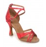 Semi-transparent diva red ballroom dancing shoes