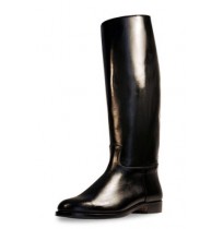 Classic knee high black leather unisex spanish riding boots