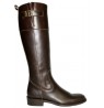 Brown leather riding boots for women