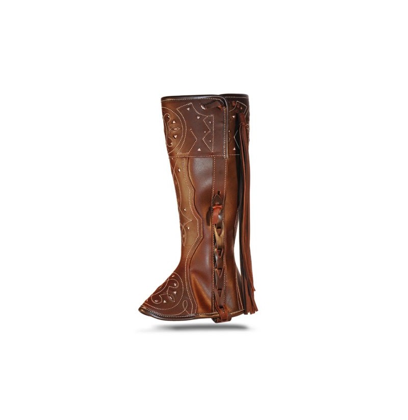 Spanish brown leather riding gaiter Riding gaiters Leather gaiters for ride