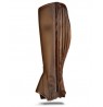 Brown leather riding chaps with accordion pleat