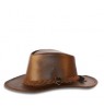 Brown leather cowboy hat