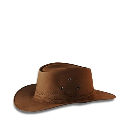 Brown nubuck leather cowboy hat