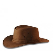 Brown nubuck leather cowboy hat