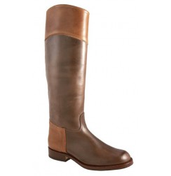 Bottes équitation cuir camel à brides