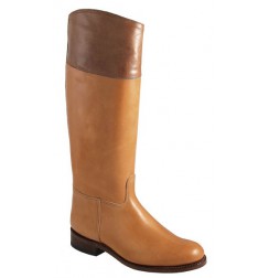 Bottes équitation cuir camel à brides