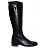 Custom-made black leather riding boots