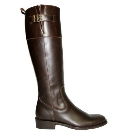 Custom-made brown leather riding boots for women