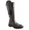 Made to measure black leather hunting boots