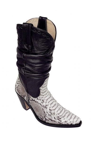 black and white snakeskin booties