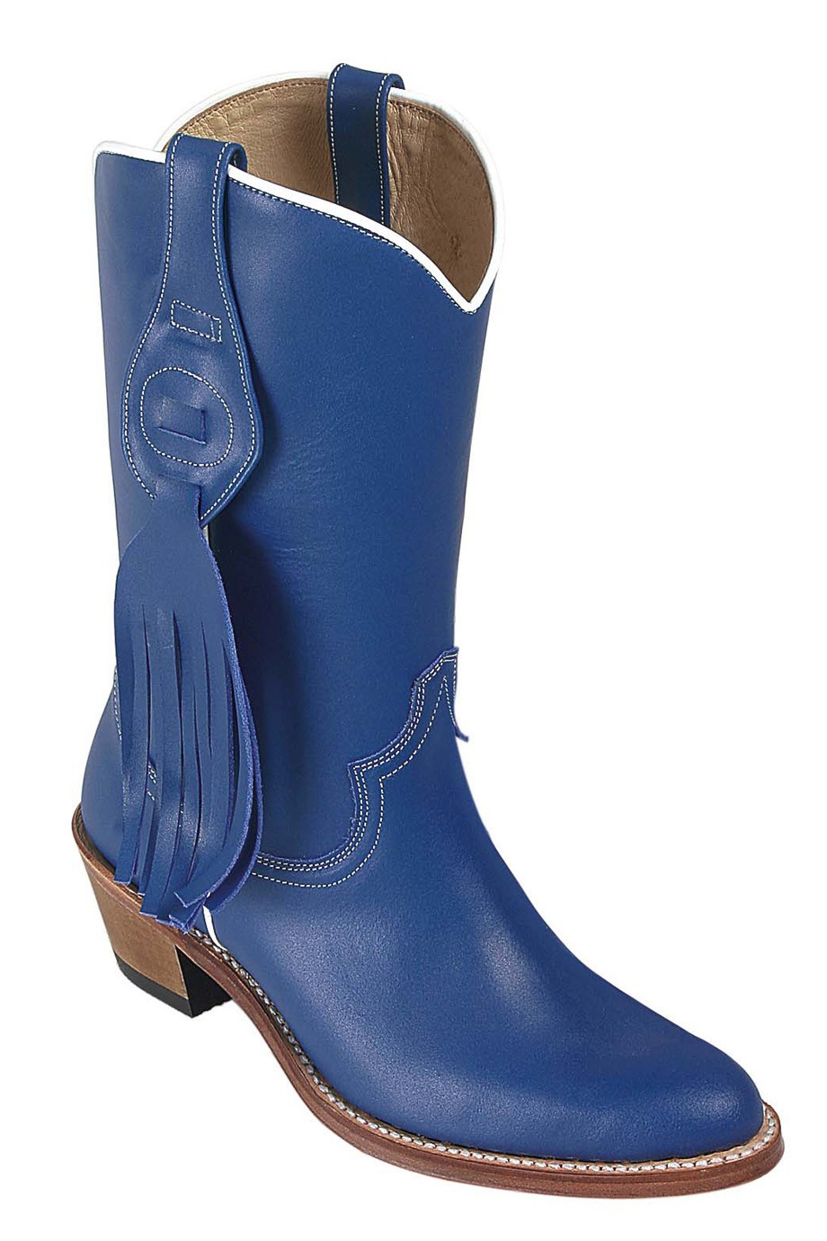 blue suede cowboy boots