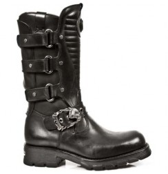 Bottes motardes cuir noir homme