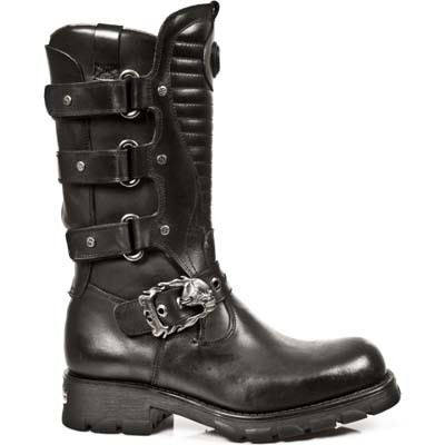 BIKER BOOTS WITH ADJUSTMENT STRAPS Adjustable motorbike boots with buckles