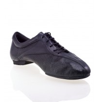 Black leather dancing shoes for men