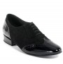 Chaussures danse homme cuir rouge et noir