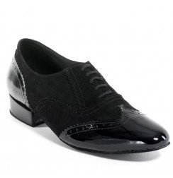 Chaussures danse homme cuir rouge et noir