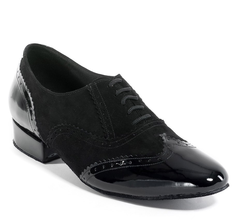 MEN Black patent leather derby salsa shoes