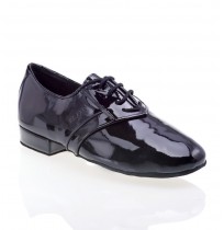 Black varnished leather dancing shoes for men