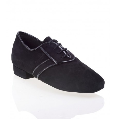 Black suede leather dancing shoes for men