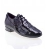 Black varnished leather dancing shoes for men with shoelaces