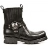 Rock leather biker ankle boots