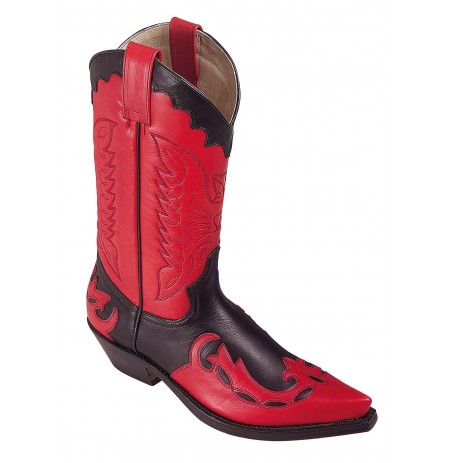 red and black cowboy boots