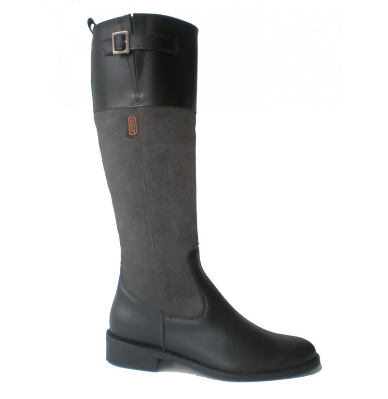 Grey Suede Riding Boot 