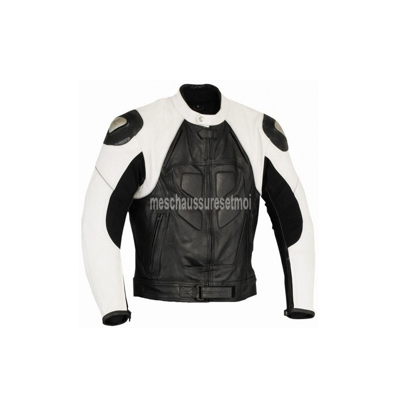 Blanc Noir Snake Leather Moto Jacket