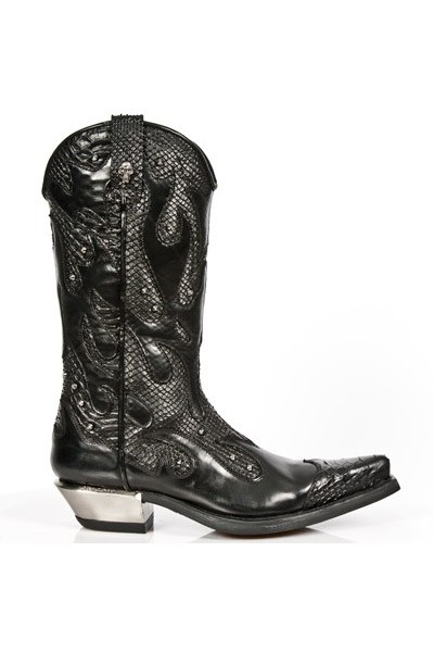 snake boots black