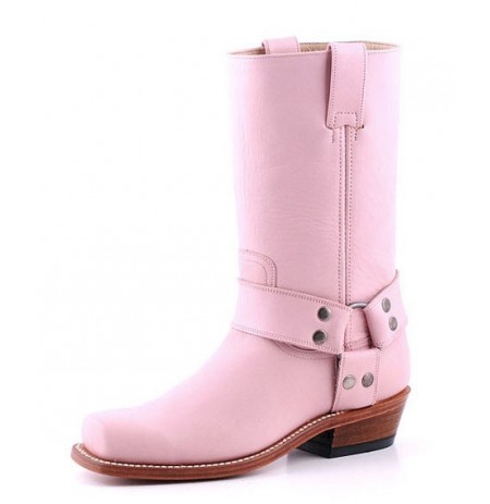 MADE TO MEASURE BABY PINK LEATHER BOOTS 