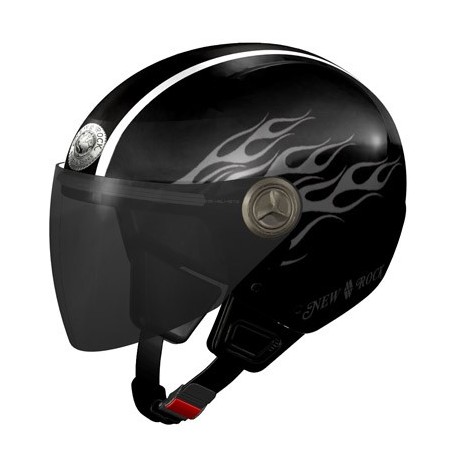 Silver flames bike helmet