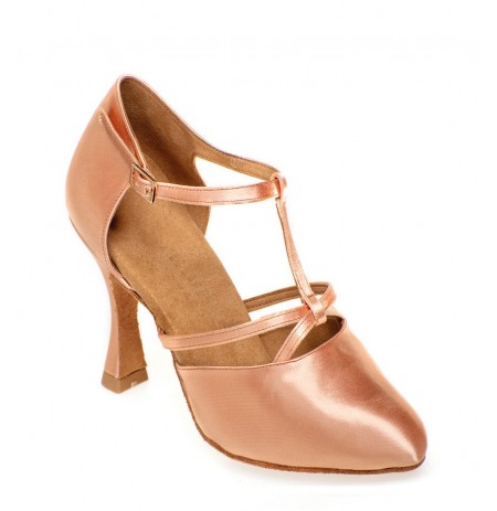 Beige satin salomé dancing shoes