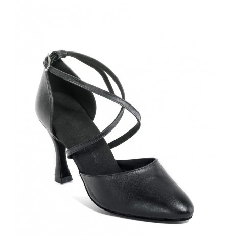 Classic chic black leather dancing shoes