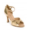 Golden leather bride shoes