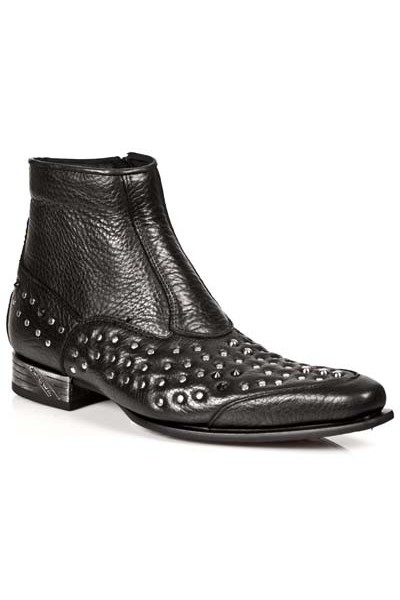 Santiags homme cuir et serpent noir talon acier