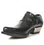 Santiags homme cuir et serpent noir talon acier