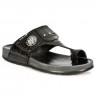 Black crocodile flip-flops for men