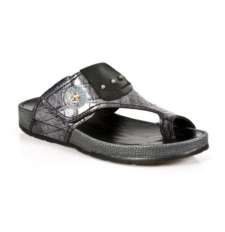silver grey crocodile flip flops for men shoes made 4 me
