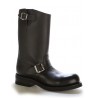 Leather bike boots with padded tips and bridles
