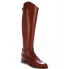 Copper brown leather riding boots with bootlaces