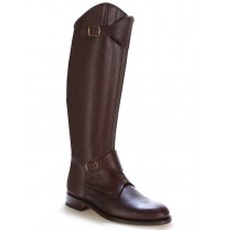 Brown leather riding boots with bridles