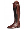 Crocodile and burgundy leather riding boots