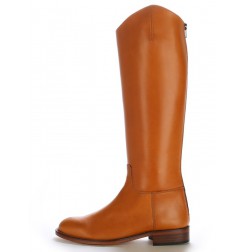 Bottes équitation cuir camel à brides