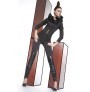 Robe en vinyl noire sexy ajourée