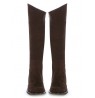 Brown suede leather riding boots