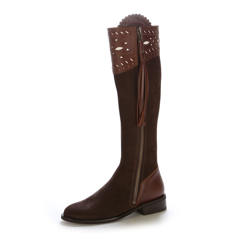 chocolate brown suede boots