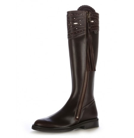 Iberian brown leather riding boots